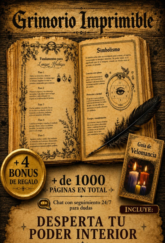 Libro de magia Imprimible 📜+ 4 Bonus de Regalo 🎁 (Incluye la magia de las velas 🕯️) | Despierta tu Magia Interior ✨